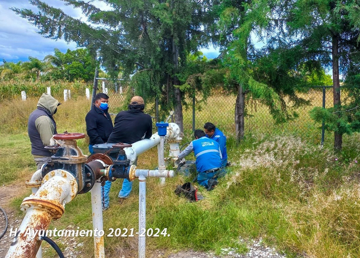 Pozo central del módulo funcionando