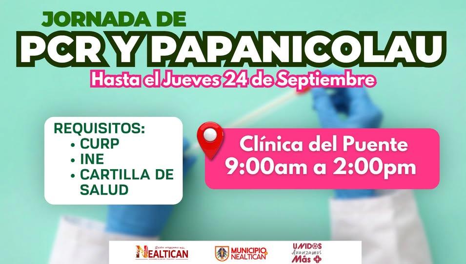 🩺💗 Te invitamos a la Jornada de PCR y Papanicolaou en Nealtican.